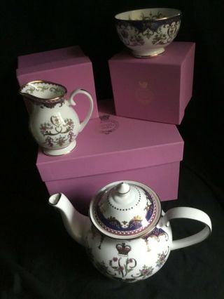“the Royal Collection” Fine Bone China Queen Victoria Tea Set,  With Boxes