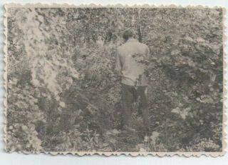 1950s Young Man Pissing In Forest Unusual Weird Odd Abstract Russian Photo Gay