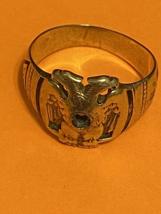 Vintage Scottish Rite Mason Ring 32,  rose cross - Gold LOW STARTING BID 4