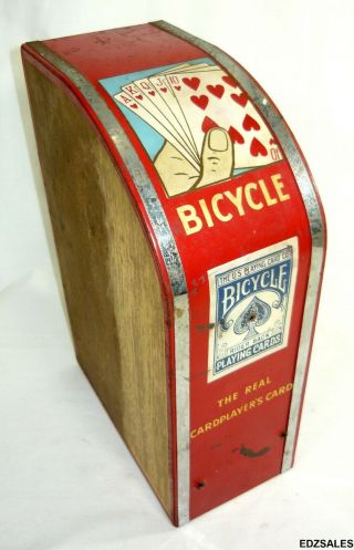 Bicycle Playing Cards Display Vintage Metal Store Display Rack Advertising Sign