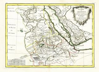 1771 Map By Bonne Egypt Sudan Red Sea Arabia Abyssinia Sudan Somalia