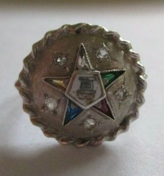 Vintage Craft 10k White Gold Mason Order Of The Eastern Star Ring Size 4.  25