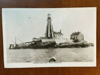 Vintage Postcard Gannett Rock Light Grand Manan Nb