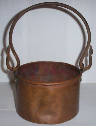 Antique Copper Kettle,  Candy,  Apple Butter,  Dovetailed,  Collectible Primitive