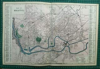 1885 Antique Map/plan Of Bristol - G.  W.  Bacon & Co.