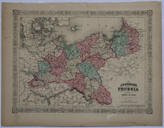 1869 Prussia Map - Johnson 