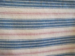 Old Primitive Red White Blue Ticking Fabric Textile American Country Find AAFA 2
