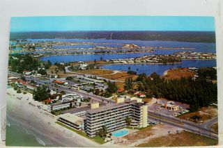 Florida Fl Redington Beach Tower Apartments Holiday Isle Postcard Old Vintage Pc
