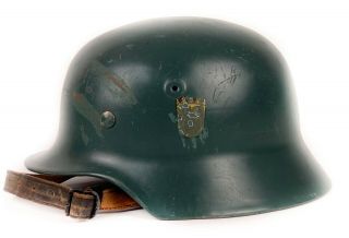 Vintage Cold War W.  German Police Helmet Baden - Württemberg Personalized Germany