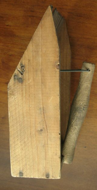 Primitive Hand Made Small Wood W/ Wood Tines Cranberry Picker Rake Scoop 3