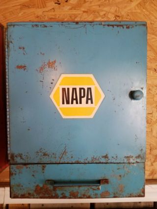 1966 Vintage Napa Tire Valve Stem Auto Parts Cabinet steel Bridgeport CT display 2