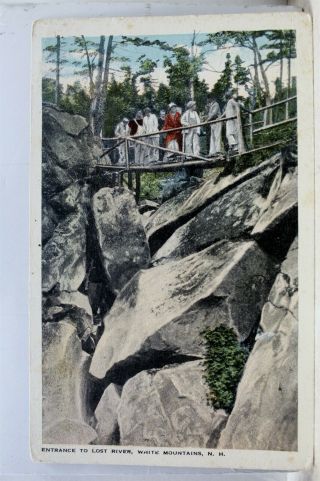 Hampshire Nh White Mountains Lost River Entrance Postcard Old Vintage Card