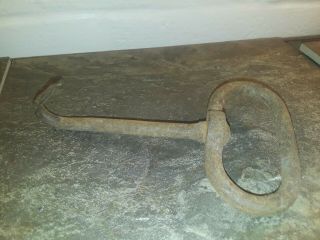 Old Vintage Blacksmith Forged Hay Hook - Barn Farm Implement - Guc Cast Iron