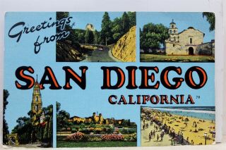 California Ca San Diego Greetings Postcard Old Vintage Card View Standard Post
