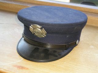 Vintage Fdny Ladder 38 Uniform Hat W/ Obsolete Hat Badge