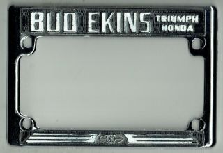 Bud Ekins Motorcycle Vintage Sherman Oaks California Triumph License Plate Frame