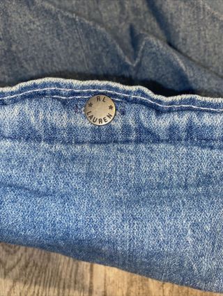 Ralph Lauren King Duvet Cover Heavy Cotton Windward Blue Jean Button