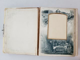 1893 antique COLUMBIAN EXPOSITION souvenir CELLULOID PHOTO ALBUM empty pgs 2