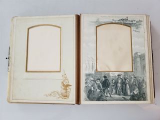 1893 antique COLUMBIAN EXPOSITION souvenir CELLULOID PHOTO ALBUM empty pgs 4
