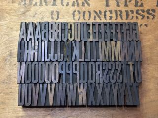 Antique Vtg Hamilton Wood Letterpress Print Type Block Alphabet A - Z Letters Set