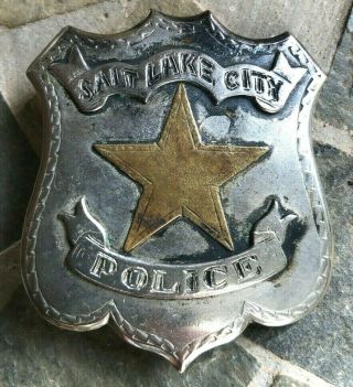 Obsolete Salt Lake City Police Badge With Brass Star