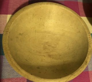 Vintage Antique Maple Wood Out Of Round Dough Bowl,  11 Inches - Out Of Round