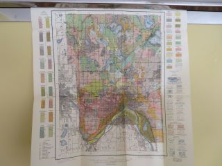 1914 Antique Map Minnesota Ramsey County Minneapolis Saint Paul 19 X 21 " 8862