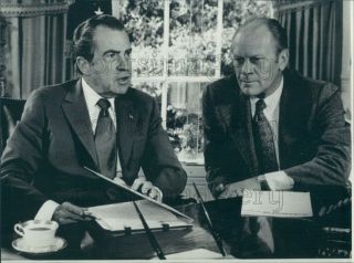 1973 Press Photo President Richard Nixon Vice President Gerald Ford