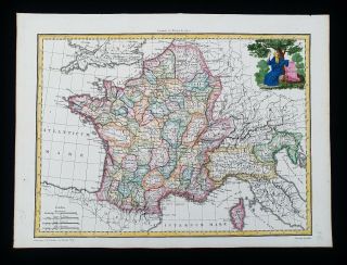 1812 Lapie - Rare Map: France & North Italy,  Genoa,  Aosta,  Tuscany,  Venice
