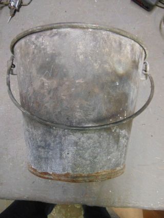 Vintage Galvanized Metal Bucket 12 Farm Feeder Pail Decor