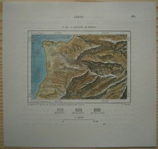 1884 Perron Map Beirut With Mountains,  Lebanon (122)