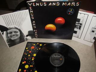 Paul Mccartney & Wings Vinyl Lp Venus And Mars W/inserts 1975 Capitol