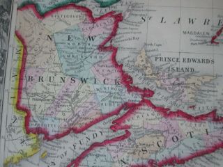 1860 Mitchell map of Nova Scotia,  Brunswick,  Canada Antique 2