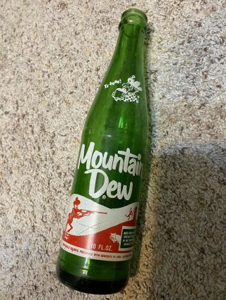 Vintage Mountain Dew Hillbilly Soda Pop Bottle 10 Oz Rare ”laughing Pig " 1960s