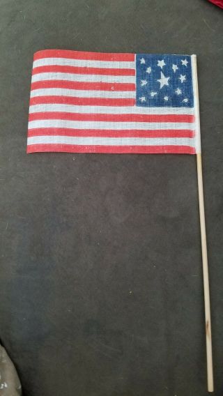 13 Star Flag - Medallion Parade Flag - Civil War Era - 4 X 7 Rare Size Folky
