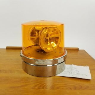 Vintage Signal Stat 360 Emergency Light Sae W3 80 Orange Lens W/instructions