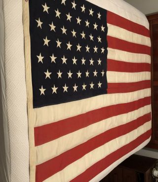 Vintage American Flag 49 Stars Nylon 75 / Wool 25 Nylanin Bunting Annin 4’x6’