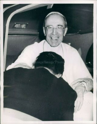 1952 His Holiness Pope Pius Xii Castel Gandolfo Meet Christian Mayor Photo 7x9