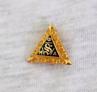 Rare Phi Mu Alpha Music Sinfonia Fraternity Badge Pin Numbered Member Pin Gold?