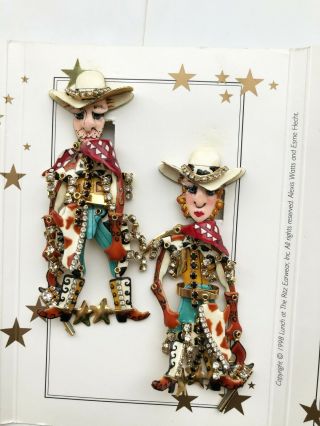 Vintage Lunch At The Ritz " Romance Rodeo " Clip Earrings