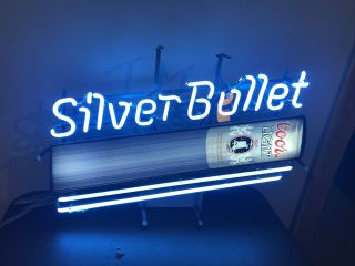 Vintage Coors Light Silver Bullet Beer Neon Sign Bar Man Cave
