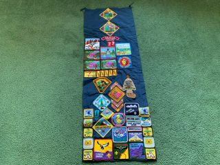 Vintage Bsa Boy Scouts Of America Troop Flag With Patches