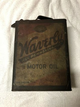 Vintage Waverly All Pennsylvania Motor Oil Can One Gallon
