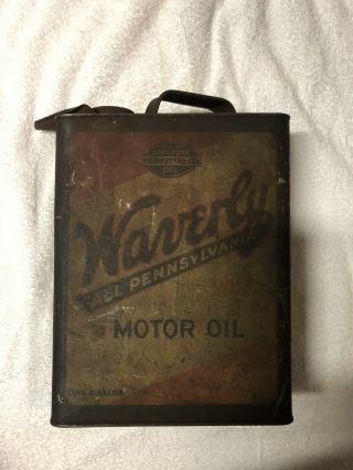 Vintage Waverly All Pennsylvania Motor Oil Can One Gallon 2