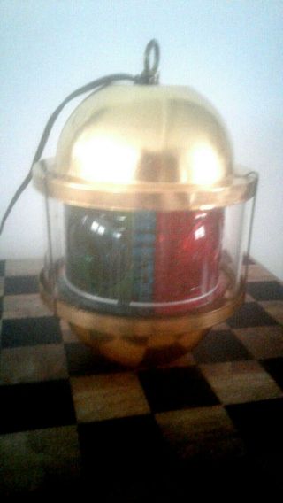 60’s Vintage Swiss Golden Beacon Rotating 4 Color Hanging Lamp Light Model 160