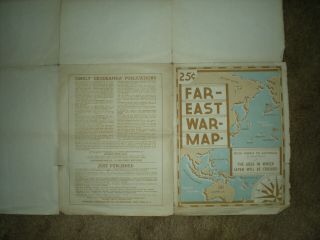 antique maps of the world FAR EAST WAR MAP 1942,  DATED EVENTS WAR MAP,  PLUS 2 3