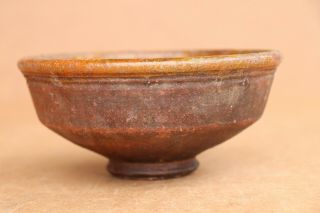 Old Antique Primitive Redware Clay Dish Bowl Cup Mug Painted Early 20th 1920 