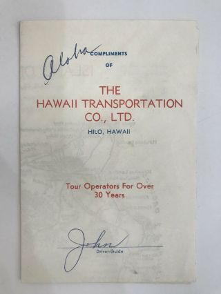 Collectible Vintage Travel Brochure Map And Guide To Big Island Hawaii