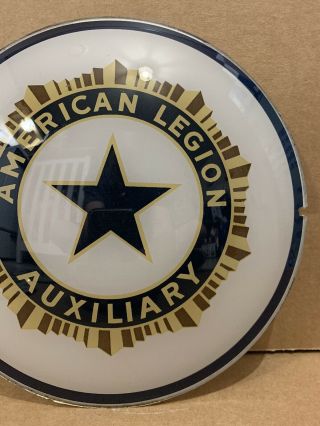 Vintage American Legion Glass Lens Sign Auxiliary War 3