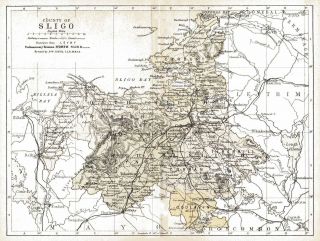 An Enlarged 1897 Map Of County Sligo,  Ireland.